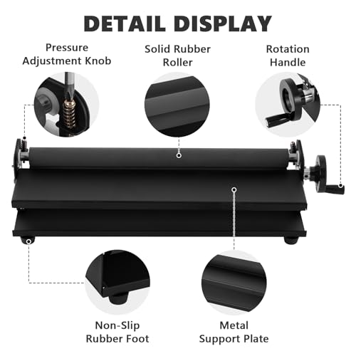 A3 Manual Cold Laminator, 13.8" Portable Hand-cranked Cold Press Laminator, 2mm Laminating Thickness, for Photos, Posters, Documents, Postcards