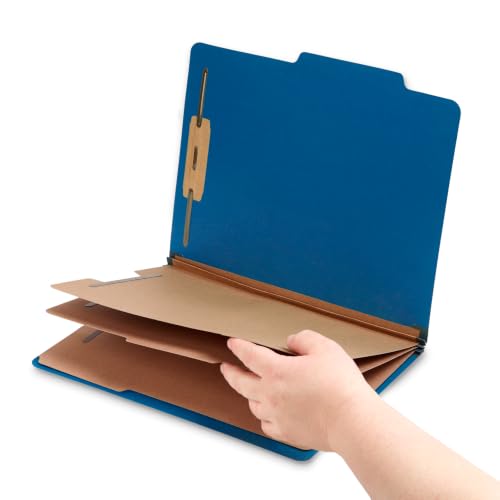 Blue Summit Supplies 10 Blue Classification Folders, 3 Divider, Letter