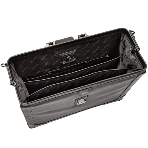 Mancini Buffalo Luxurious Litigator Briefcase Pocket for 17.3" Laptop, Blac
