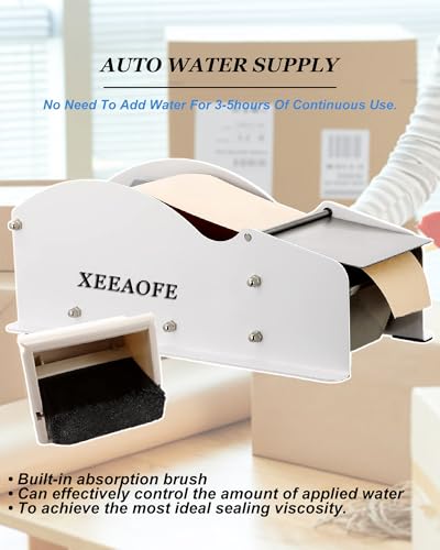 Manual Kraft Gum Tape Dispenser, Width Adjustable 0.98-3.54", Light Weight & Portable Packing Tape Dispenser Set