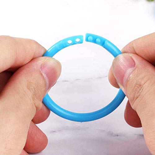 Lind Kitchen 3000pcs Plastic Loose Leaf Rings Flexible Creative Book Binder Ring Scrapbook Photo Album DIY Binding Rings 27mm Blue