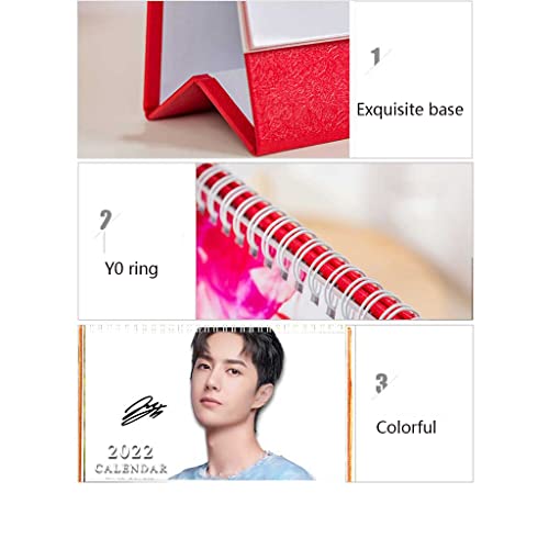 Wang Yibo 21-2022 Photo Desk Calendar High-Gloss Coated Paper Desktop Desk Calendar Suitable for Living Room (2018cm) (B)