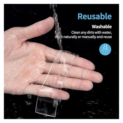 WANGXCQ 50mm Width Tape 1-5M Reusable No Trace Ultra-Strong Wall Strip Clear Double-Sided Adhesive Mounting(3m)