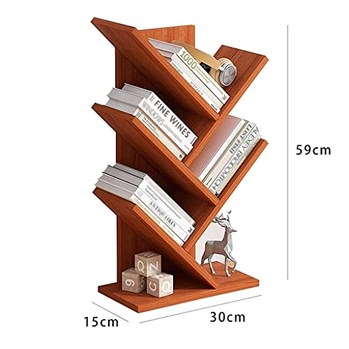 UINGBPXT Bookcase Small Desktop Bookshelf 5-Tier Tree Bookcase in Bedroom Home Office Corner Desktop Organizer for Desk Display Shelf Rack High Capacity, 30*15*59cm