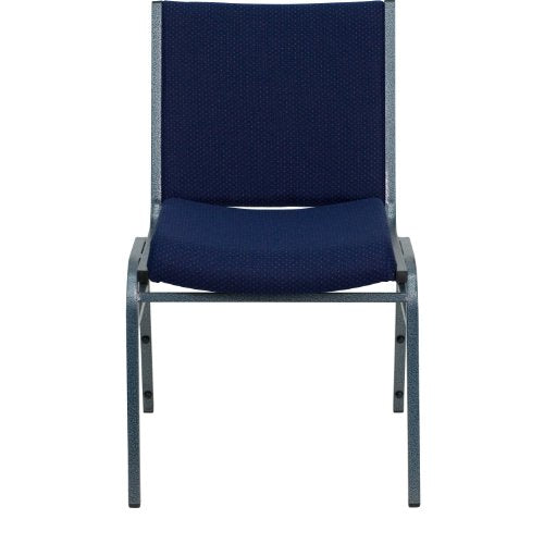 EMMA + OLIVER Heavy Duty Navy Blue Dot Fabric Stack Chair