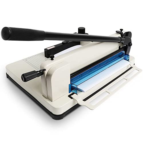 FAHKNS 12" Heavy Duty Guillotine Trimmer Paper Cutter,Cortadora de Papel 400 Sheets Paper Trimmer with Double Safety Protection Durable HSS Blade for Cutting Paper