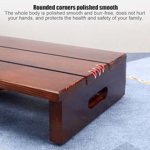 Wooden Step Stool - Non-Slip Mat Included, 1-Step Portable Stool for Adults, Kids & Seniors | Indoor/Outdoor Use for Bathroom, Kitchen, Bedroom