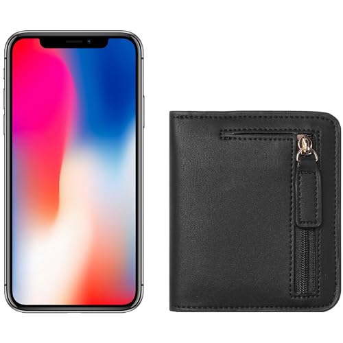 Vyrnox Unisex Genuine Leather Planner Wallet with 19mm Rings Binder Organizer Pebble Black (Black)