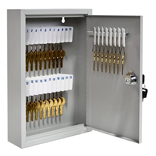 STEELMASTER by BankSupplies 30 Key Cabinet - Dual Lock Control Key Box - Welded 22 Gauge Steel Construction - Scratch Resistant - Write-On Key Tags for Easy Identification