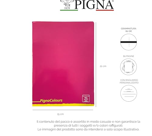 Pinecone Colors 02136411R, A5 Size Notebook, 1R Line, Medium and High Streaks, 80g / m2 Paper, 10 Pieces Pack