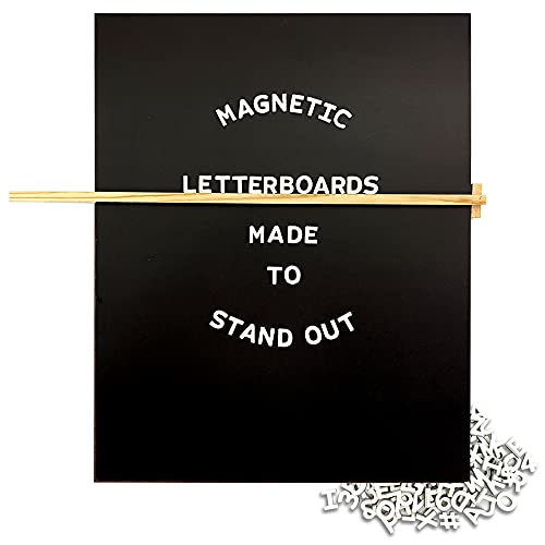 Jut Made Magnetic Letter Board – Changeable Message Sign for Home, Office and Room Décor – 16x20 Inch – Black Wood Frame with White Letters
