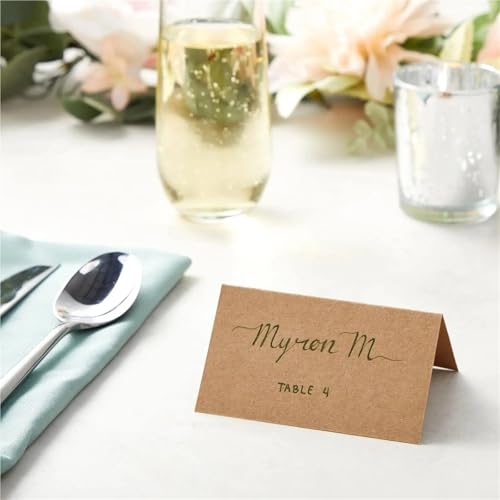 Name Tent Table Cards 200pcs Kraft Paper Wedding Place Card Table Card Festival Party Decoration Banquet Sign-in Table Name DIY Blank Seat Card