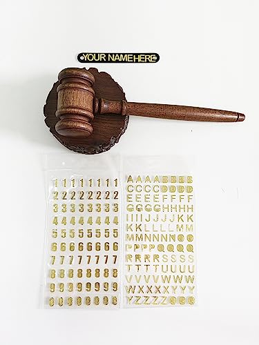 Unique Design Gavel and Block Set - Gift for Judge Lawyer or Auction Enthusiasts - Solid Wood Design Gift Set