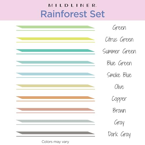 Zebra Pen MILDLINER No Bleed Highlighter, Rainforest, Dual Tip, 10-Pack