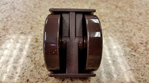 Heritage Form Caster Chair Company Replacement Caster Wheels, Brown, Set of 24, Compatible with Chromcraft