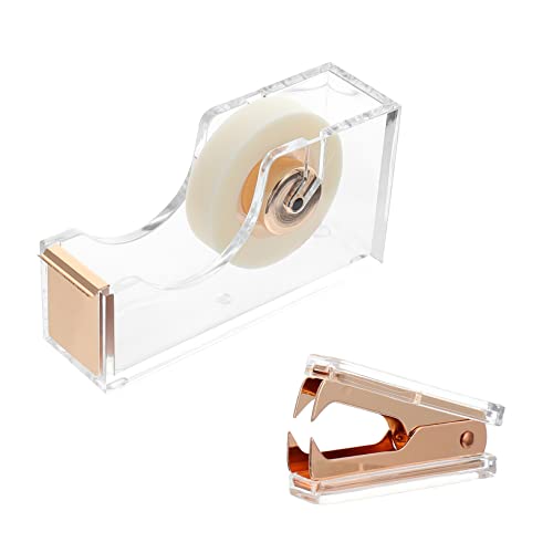 1 Tape seat Nail Remover Shipping Tape Dispenser Clear Tape Holder Paper Tape Dispenser Desk Accessories Staple Puller and Tape Dispenser Stationary Adhesive Tape Alloy Office (Golden 6.7X12CM)