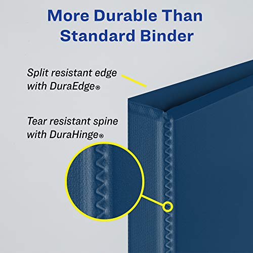 Avery® Durable View 3 Ring Binders, 1" Slant Rings, 4 Blue Binders