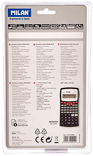 Milan 159110RBL Scientific Calculator with 2-Line LCD Display