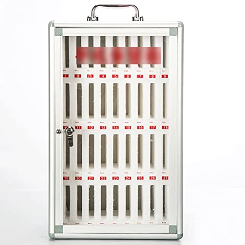 12/24/36 Bit Aluminum Alloy Pocket Chart Cell Phones Storage Cabinet for Cell Phones, Wall-Mounted with A Locked, Can Be Carried by Hand for Classroom Office Factory (Color : Silver, Size : 36)
