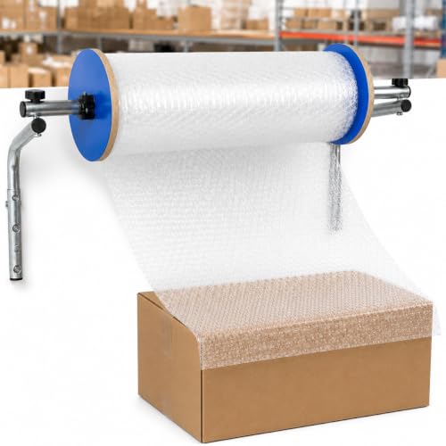 TsoLay Bubble Foam Wrap Roll Dispenser, Wall Mount Bubble Wrap Roll Holder with Easy to Install, Made of Thickened Industrial Cold-Rolled Steel for Shipping Stations, Warehouses and Packing 150cm