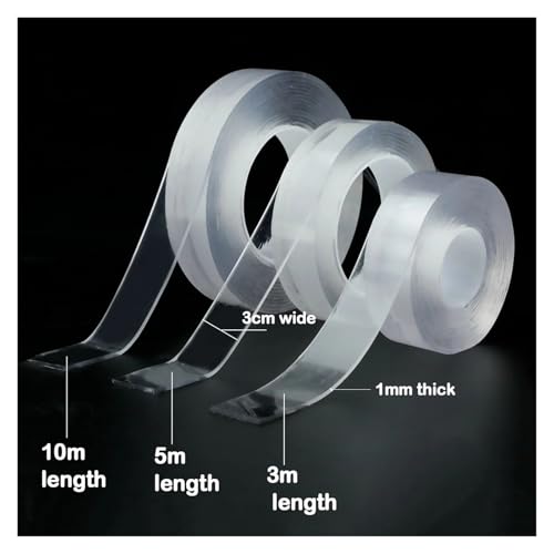 WANGXCQ 1/3/5/10m Tape Double-Sided Adhesive Traceless for Bathroom Kitchen Sink Tap Gel Sticker(10m)