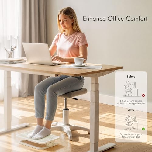 EUREKA ERGONOMIC Foot Rest Tilt Adjustable Metal Frame Light Gray