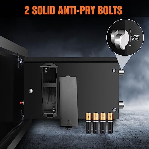 TBLOTYD Home Safe Safe Box Home Safe Fireproof Waterproof Money Box with Digital Pin Code and 2 Manual Key, for Home Hotel Office/Black/8.5L ，Black-8.5L