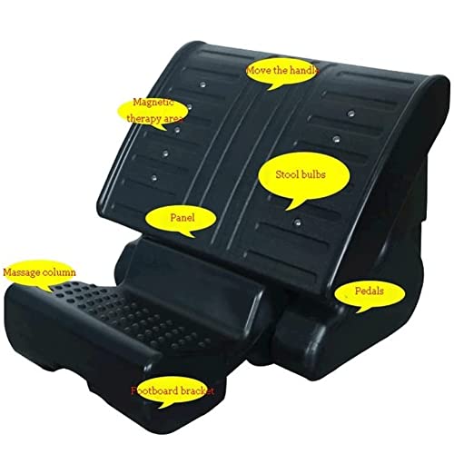 UOOD Premium Quality Adjustable Foot Rest Angle and Height Adjustment -Office or Home, Car Use, Ergonomic & Foot Massage (Color : Black)