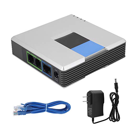 Unlocked VoIP Gateway, Internet Phone Adapter PAP2T with 2 Ports for Voice-Over-IP Support fax and Multi-Voice(U.S. regulations)