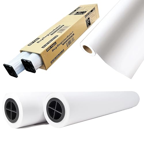 CAD Paper Rolls (2 Rolls) 36x300 Plotter Paper, 96 bright, 20lb Wide Format Ink Jet Bond Rolls with 2 Inch Core - Premium Quality Bond (Width 36” x 300” Length)