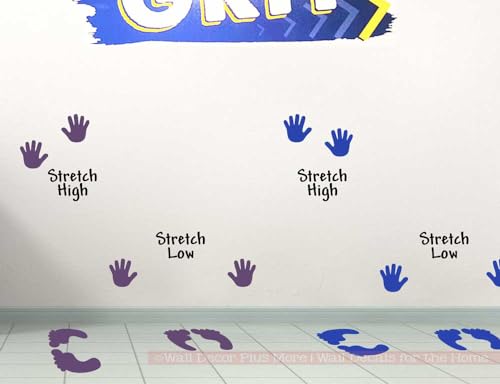 Stretch High Low Sensory Path Floor Decals for Kids - Die-Cut Feet Hands Vinyl Sensory Walk Decals - Education Sensory Walking Path Stickers - Daycare & School Hallway Decor