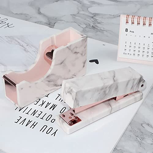 fhda Desk Staplers Golden Marble Desk Staplers Office Supplies Stapler Stationery Portable Home Labor-Saving Desktop Stapler Portable Desktop Staplers Home Office Supplies