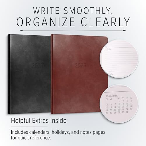 Gallery Leather Large Weekly Planner 2026-2027 Monhegan Emerald