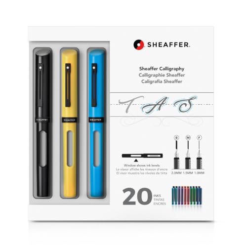 Sheaffer Calligraphy Maxi Kit with Black, Yellow, and Blue Pens and Assorted Nibs and Inks