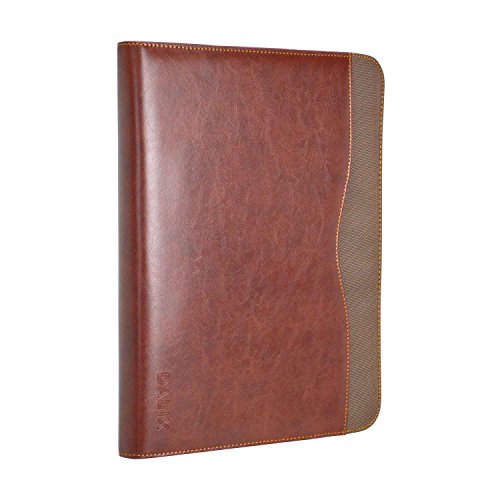 DALIX Professional Excel Business Slim Portfolio Briefcase Organizer in Brown