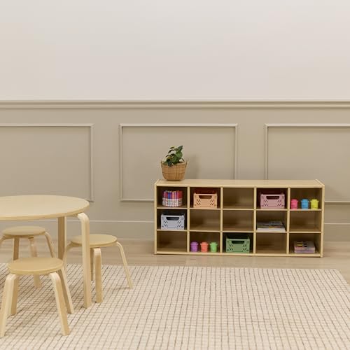 Back2School Express Sleekline 15-Cubby Storage Cabinet, 3x5, Natural