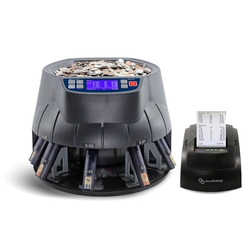 AccuBANKER AB510 Coin Counter, Sorter and Wrapper with Thermal Printer