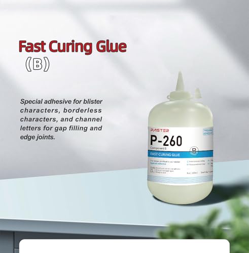 US Stock AB Fast Curing Glue Cyanoacrylate Adhesives Professional Grade AB Super Glue Metal to Metal Glue Adhesive for Channel Letter, Sign Characters Field (Fast Curing G LUE (B), 500mlx6)