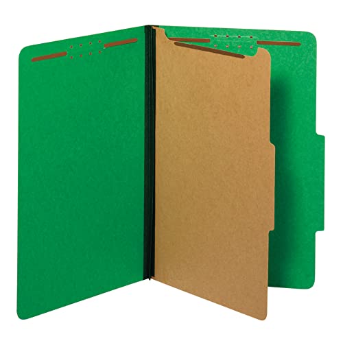 Pendaflex Pressboard Classification Folder, 1-Dividers, 1 3/4" Expansion, Legal Size, Dark Green, 10/Box (28733P)