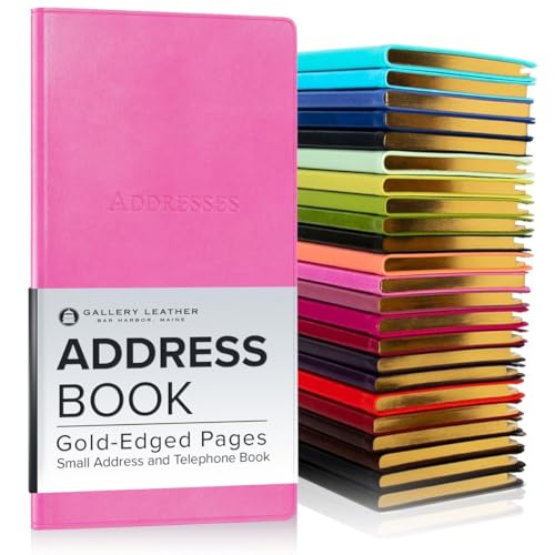 Gallery Leather Personalized Small Address Book with Alphabetical Tabs up