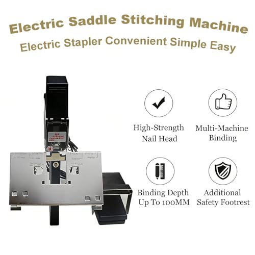 Electric Center Stapler with Foot Pedal, Desktop Stapler, 1-9 Gear Strength Adjustment, for Office, School and Printing Services
