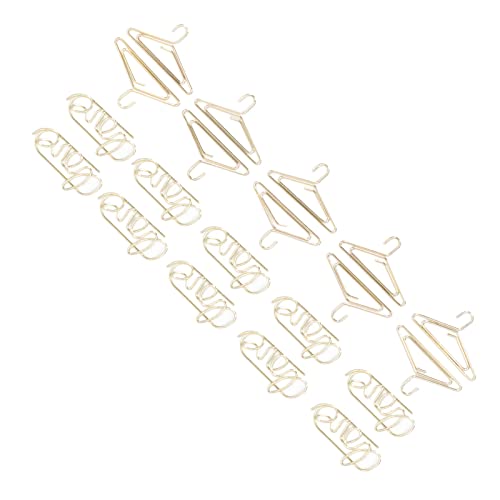 Binder Clips, 100Pcs Hanger and Love Style Electroplated Metal Gold Color Planner Clips for Home Office Study Document Organization