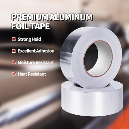 TAPEBEAR 6Rolls Aluminum Foil Tape Silver Air Duct Tape 3" x 50Yard