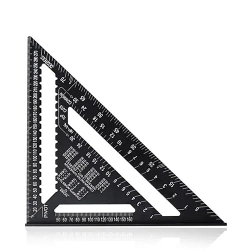 Angle Protractor,12 Inch Speed Square Metric Triangle Ruler Aluminum Alloy Measuring Ruler Woodworking