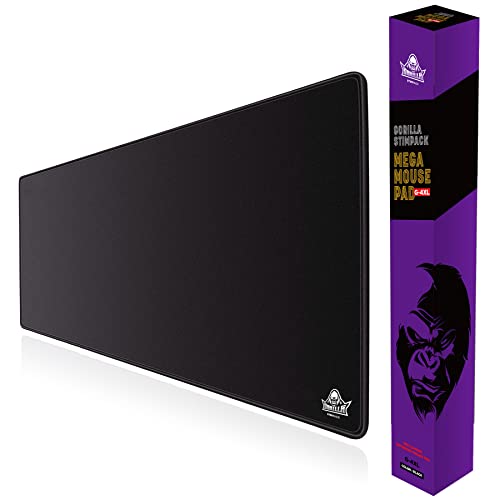 Gorilla Stimpack 4XL Huge Mouse Pads Oversized Giant Mouse Pad (60''x30''x0.12'') - XXXXL Extended Mousepad Full Desk Mat Suitable for Gamers - Black