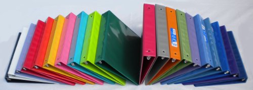 Assorted Colors 3-Ring Binders, 1.5 inch Capacity, 8.5 x 11, Case of 20