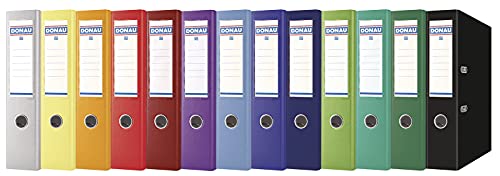 Donau Binder Lever Arch File/Folder Wide/Pack of 10 / DIN A4 / 7,5 cm / 10 Pieces/Blue/Plastic Cover PP/Cardboard Paper