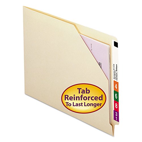 Smead 75700 Cut-Away Corner End Tab Jackets w/Reinforced Tabs Letter 11pt Manila 100/Box