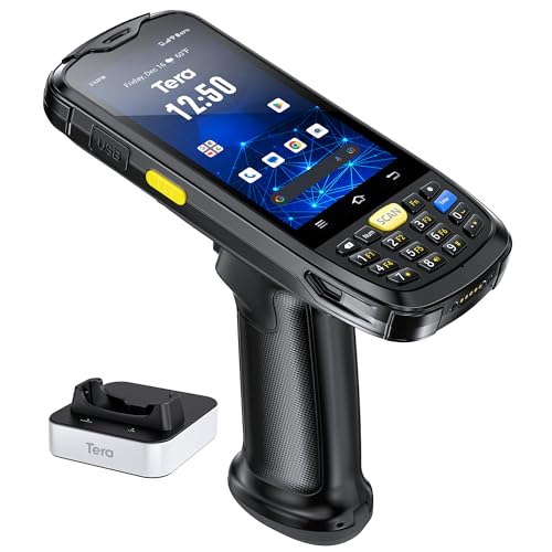 Tera Android 10 Barcode Scanner PDA: SE4710 Engine, Charging Cradle, P160GC