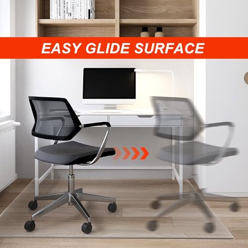 LJTGFHP Office Chair Mat for Hardwood Floor, 46x67 in Desk Computer Chair Mat for Hard Wood, Large Hard Floor Protector Rolling Chair Mat, PVC Mat Desk Rug for Office and Clear 2.5mm